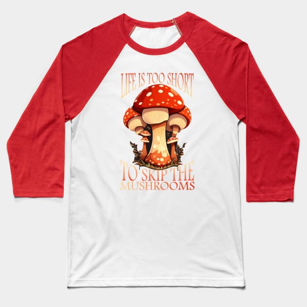 mushrooms Baseball T-Shirt by AOAOCreation